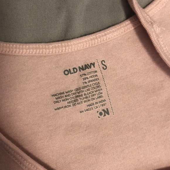 Old Navy Fitted Cotton Stretch Pink Long Tank Top Small - Picture 2 of 2